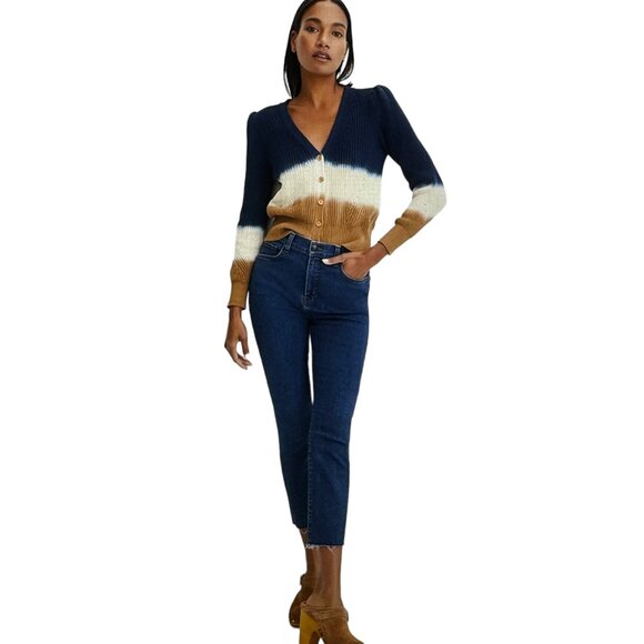 Veronica Beard Ryleigh Slim Straight High Rise Denim Jeans in Washed Oxf… - Picture 16 of 16